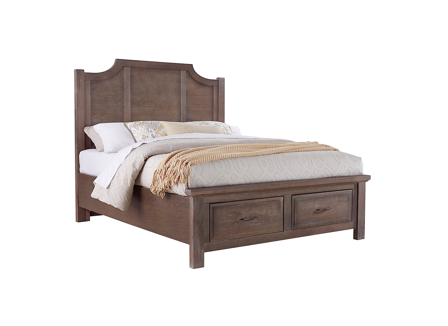 Queen Scalloped Storage Bed