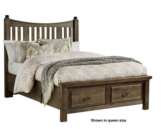 Queen Slat Poster Storage Bed