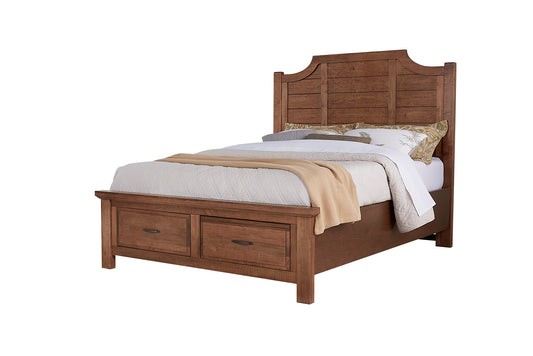 Queen Scalloped Storage Bed