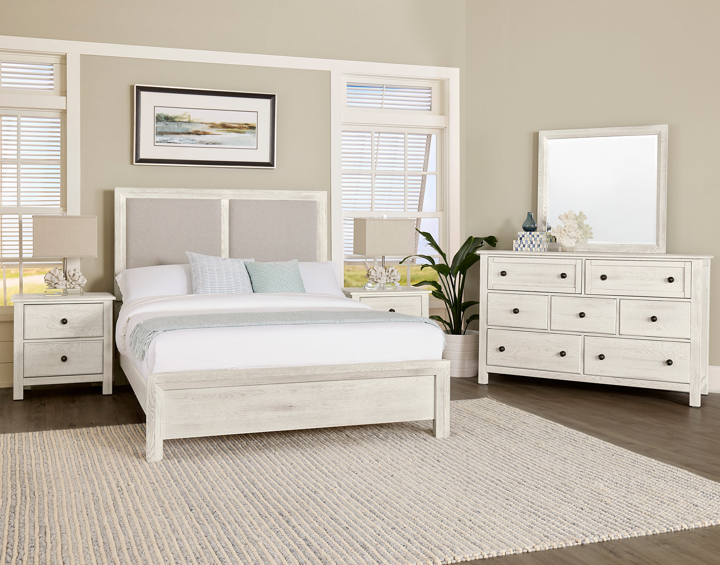 Cal King Upholstered Bed-Pebble