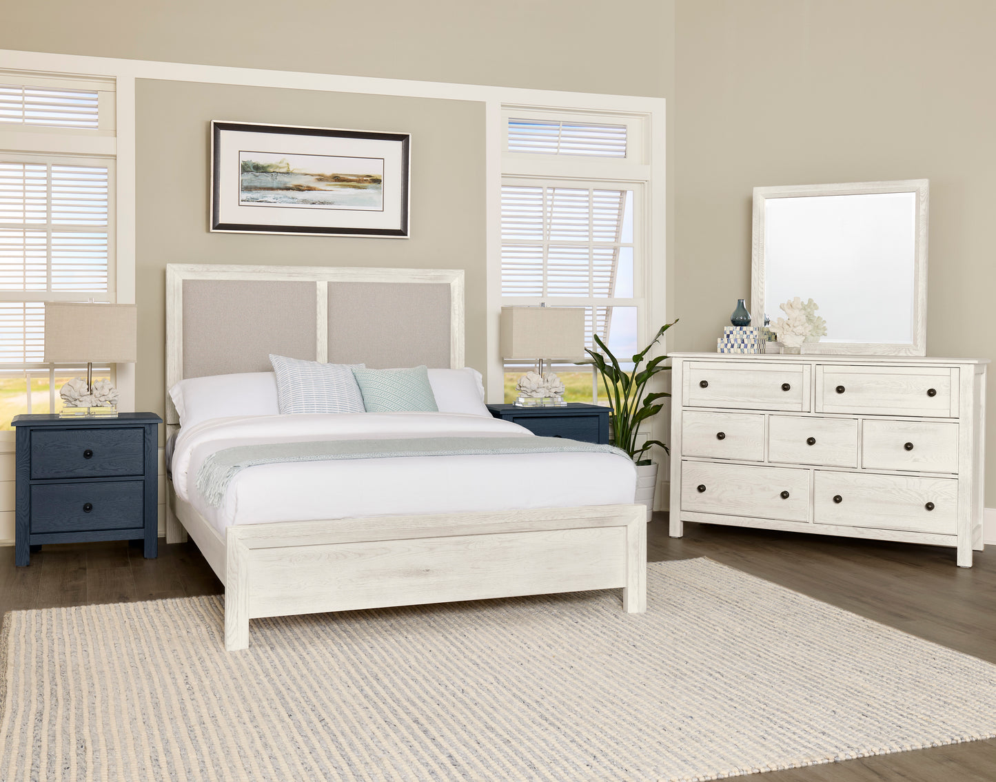 Cal King Upholstered Bed-Pebble