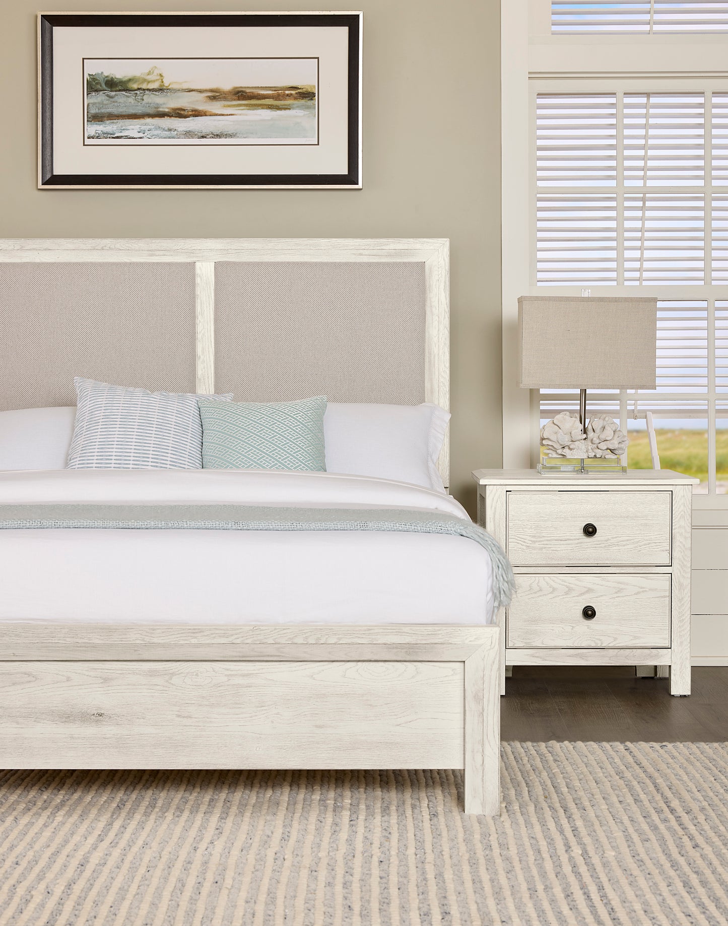 Cal King Upholstered Bed-Pebble