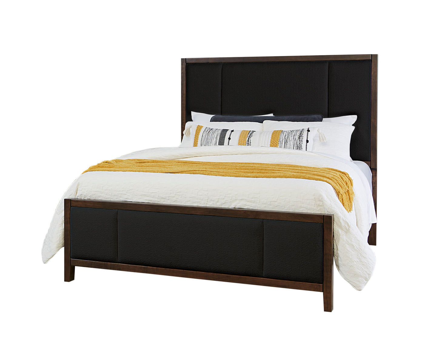 Queen Upholstered Bed-Black Fab