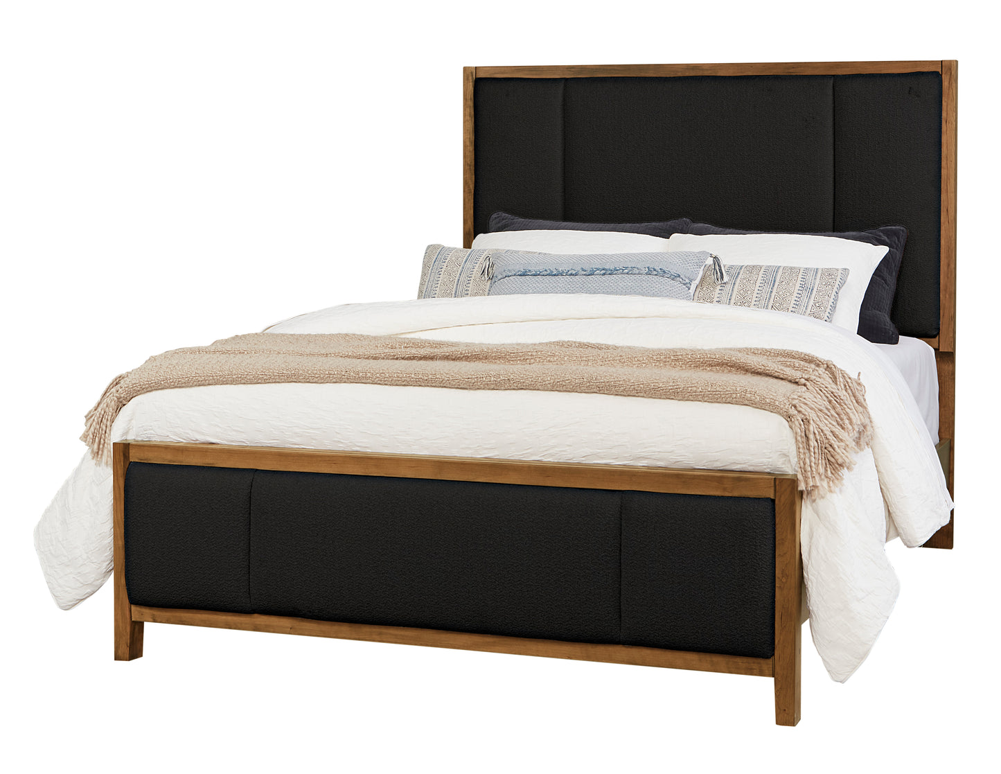 Queen Upholstered Bed-Black Fab