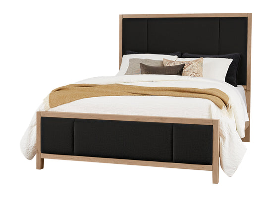 Queen Upholstered Bed-Black Fab