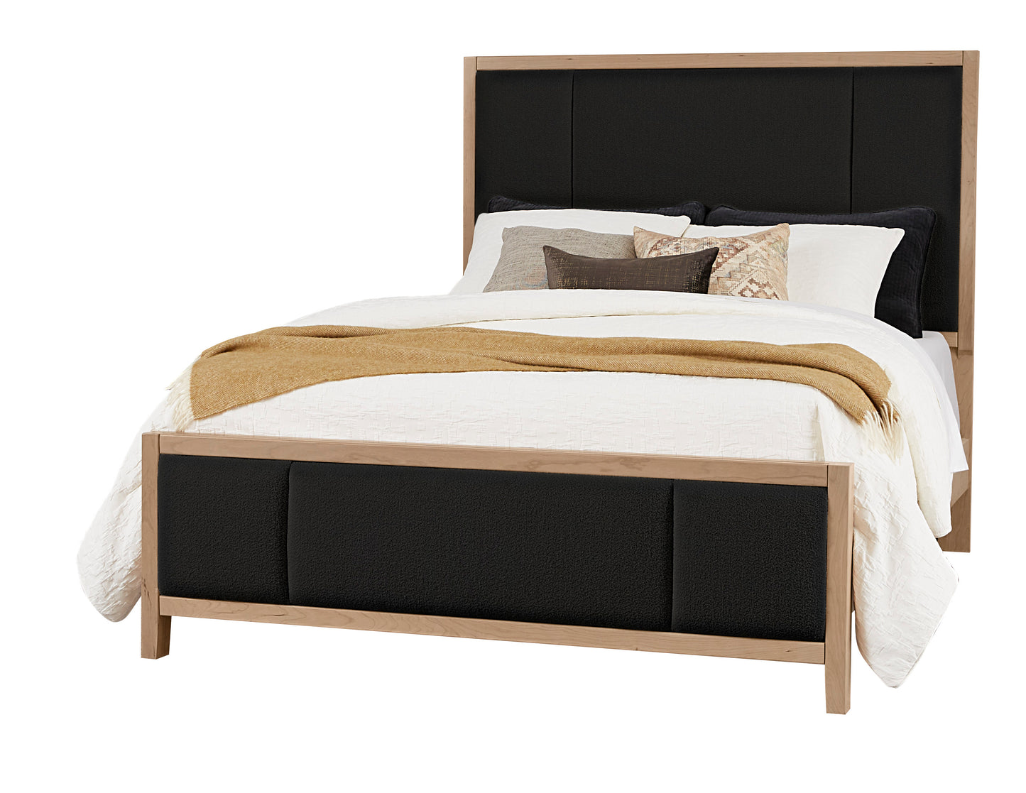 Cal King Upholstered Bed-Black Fab