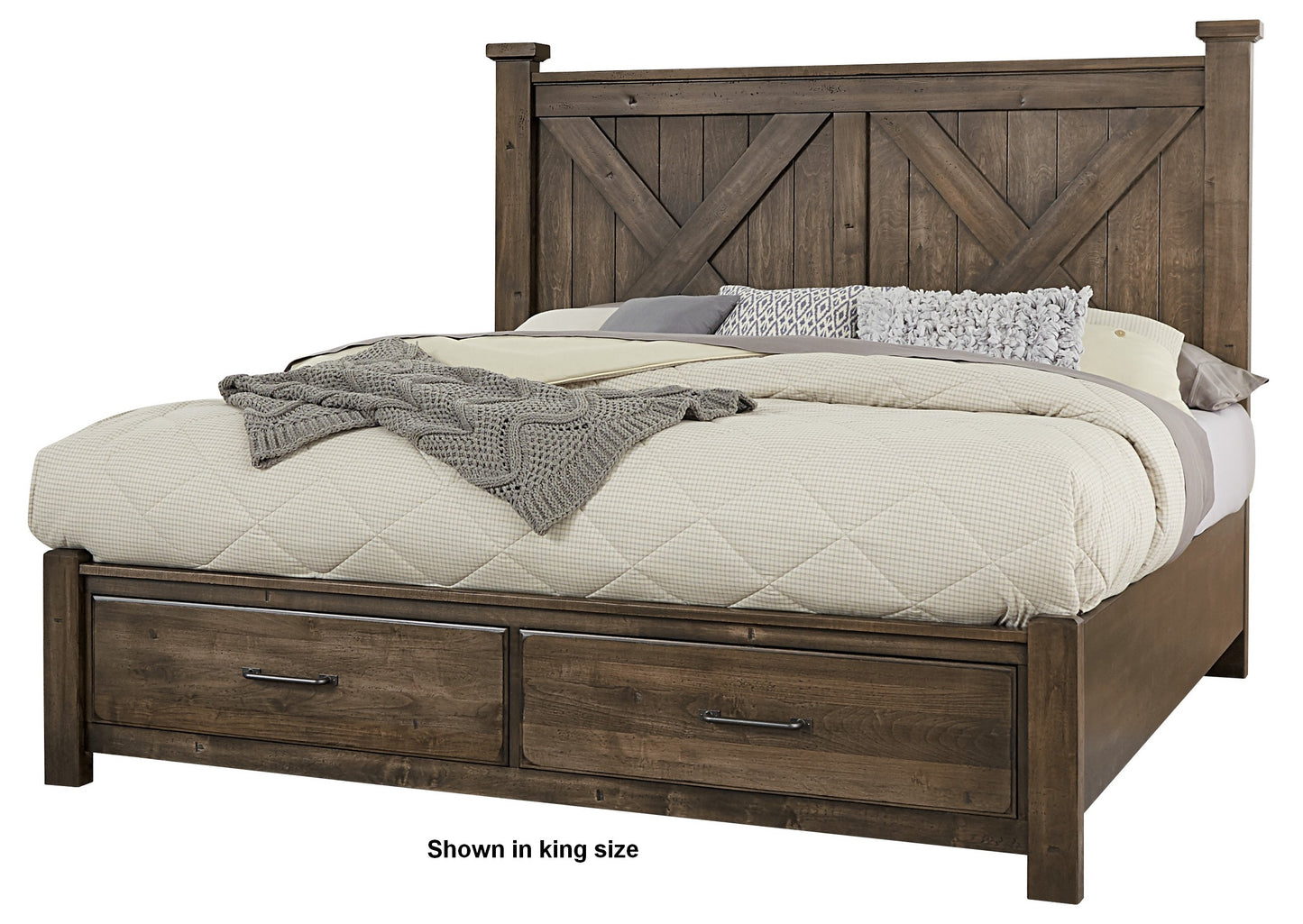 Cal King X Bed with Footboard Storage