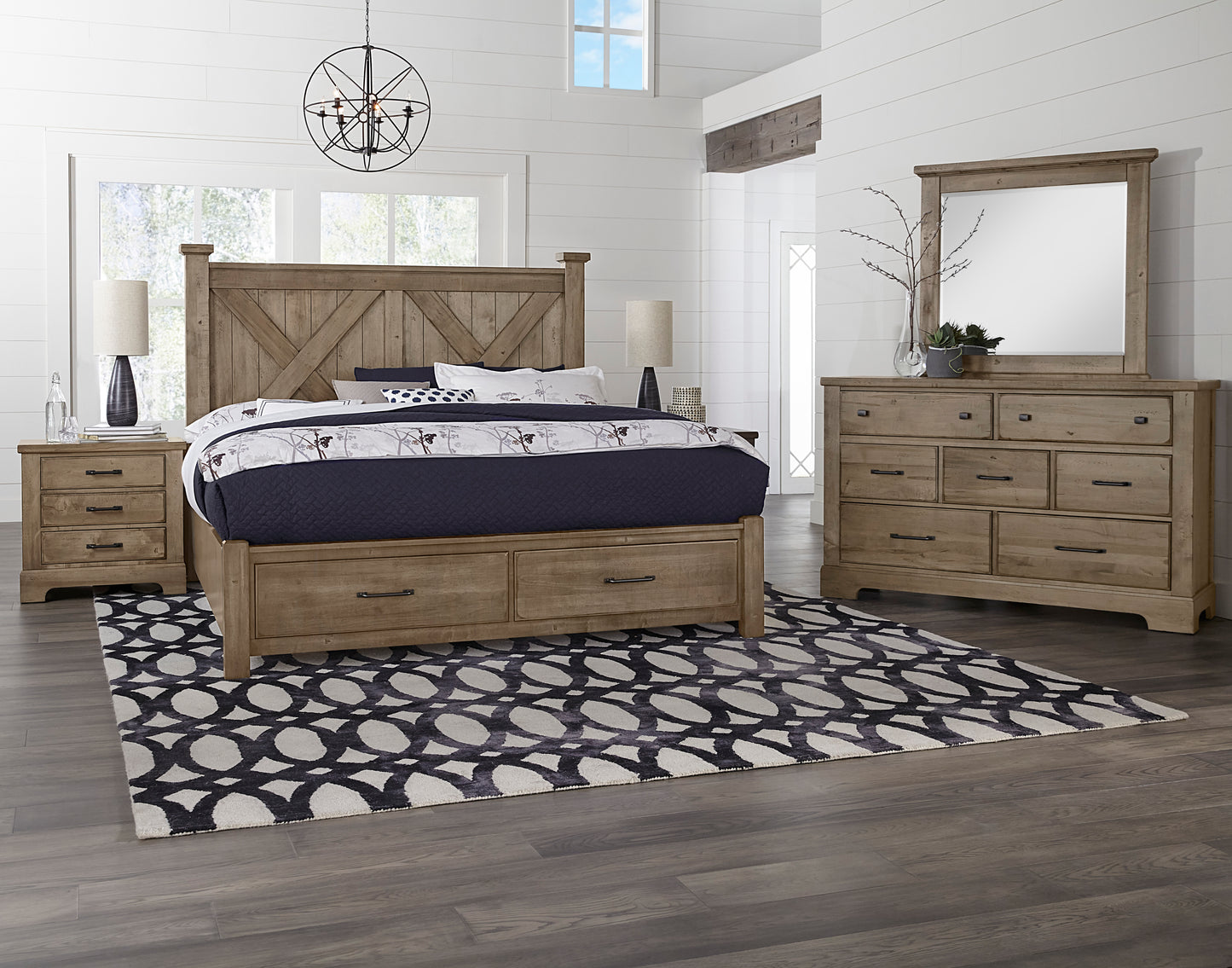 Cal King X Bed with Footboard Storage