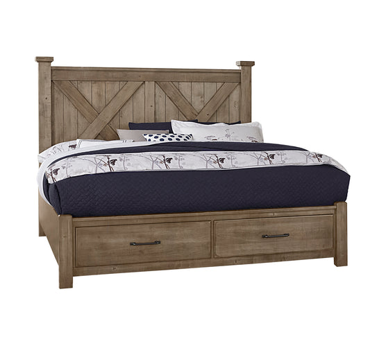 King X Bed with Footboard Storage