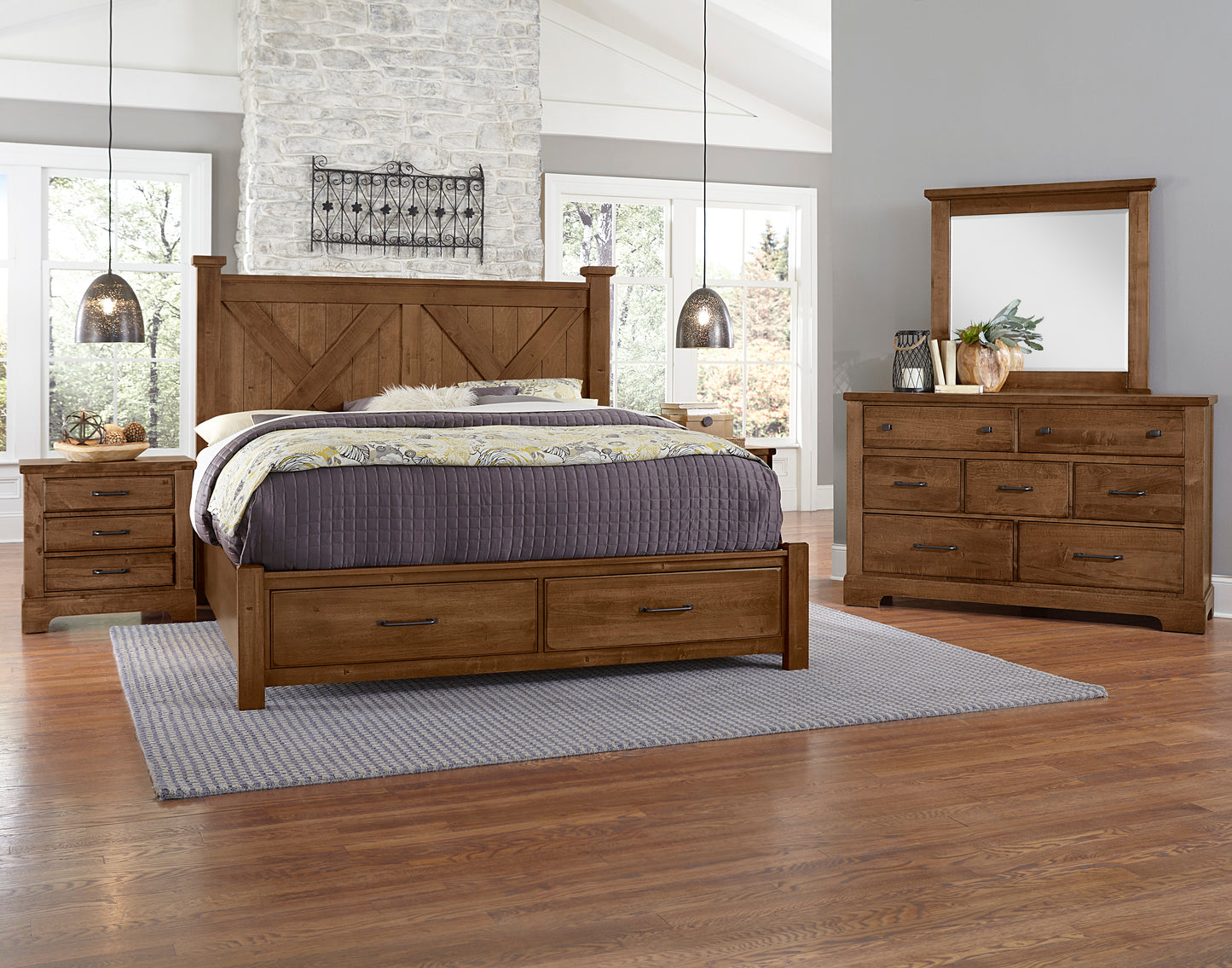 King X Bed with Footboard Storage