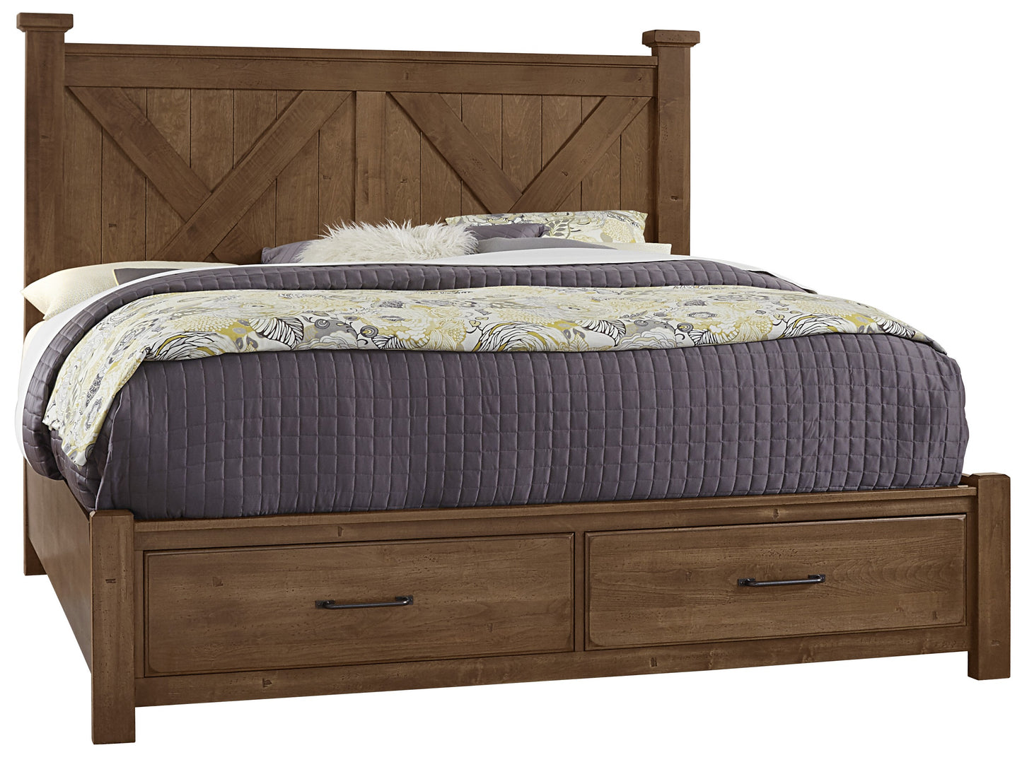 Cal King X Bed with Footboard Storage