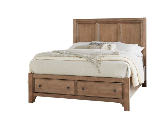 King Panel Bed w/ Storage Footboard