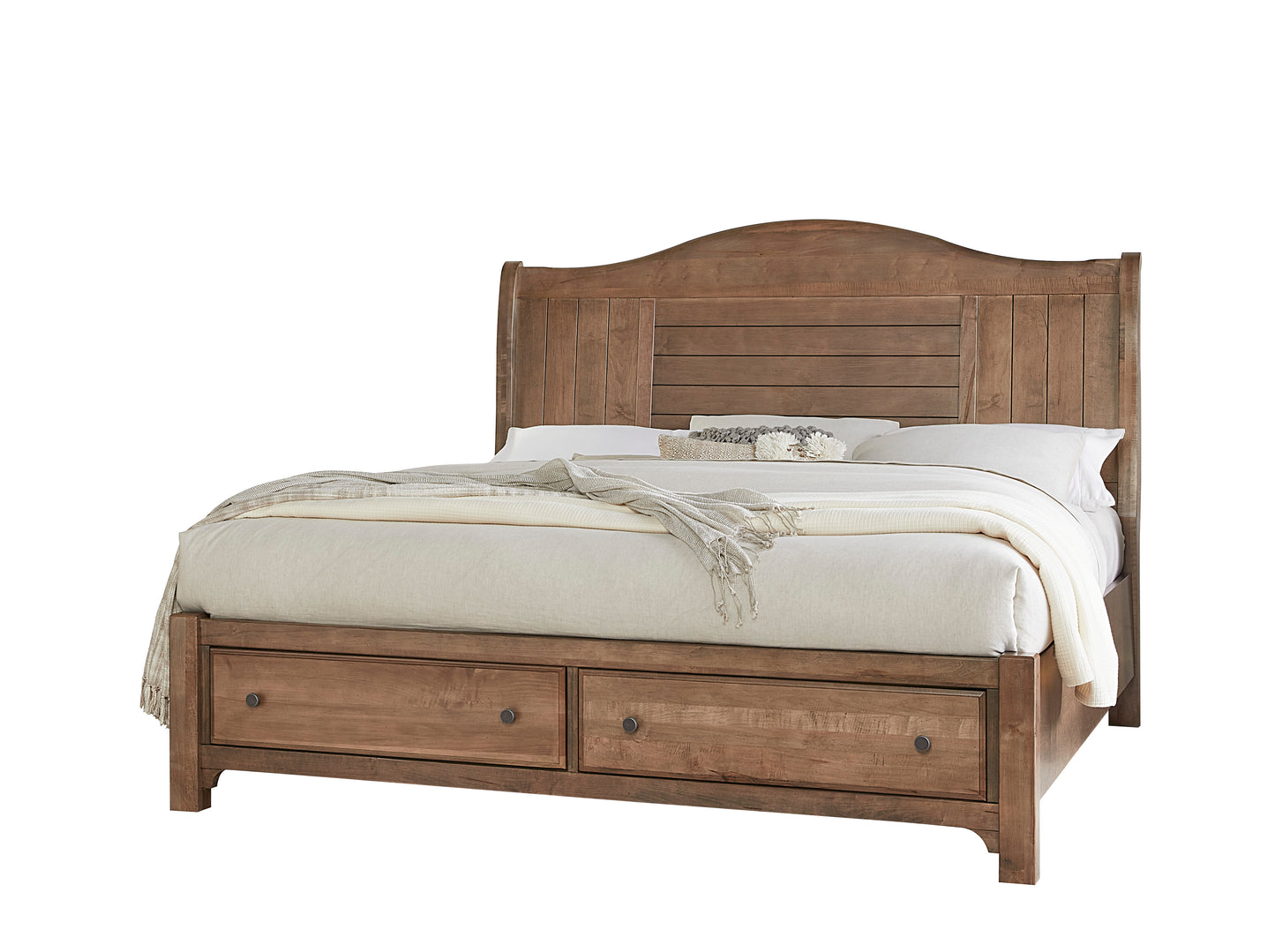 King Sleigh Bed w/ Storage Footboard