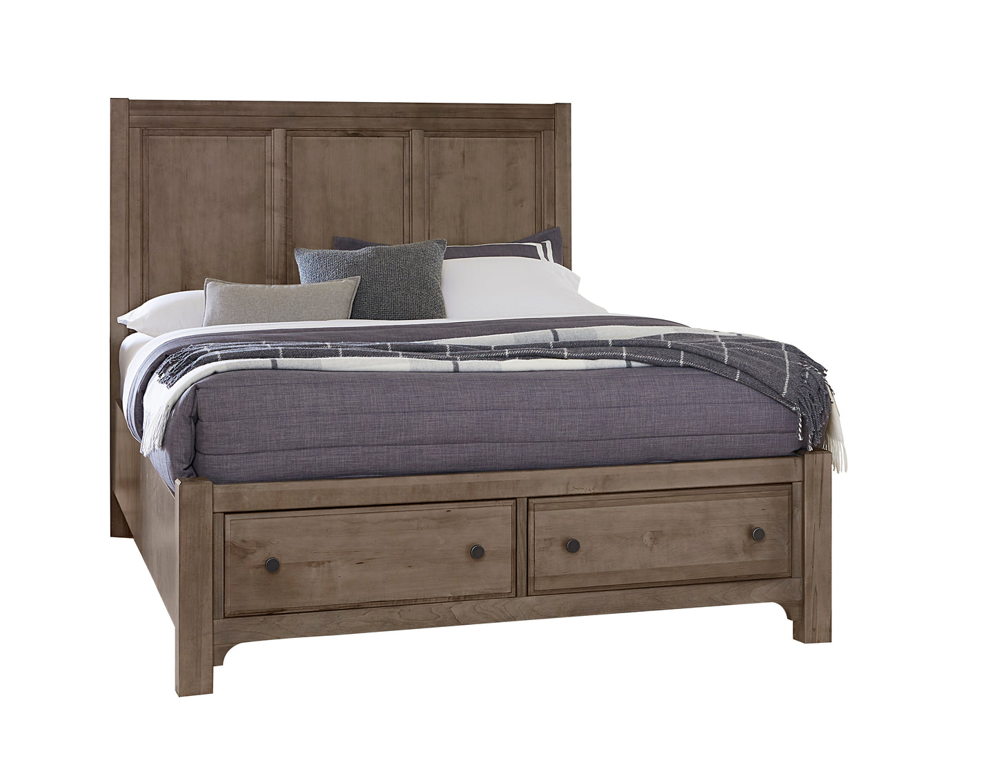 King Panel Bed w/ Storage Footboard