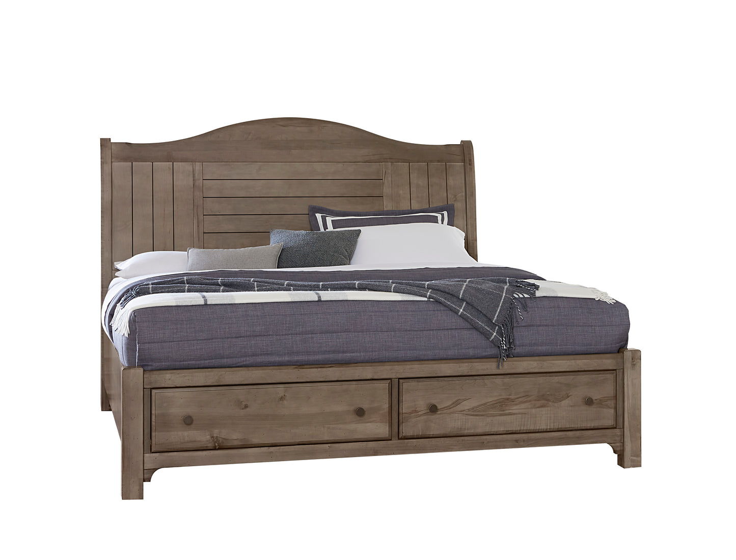 King Sleigh Bed w/ Storage Footboard