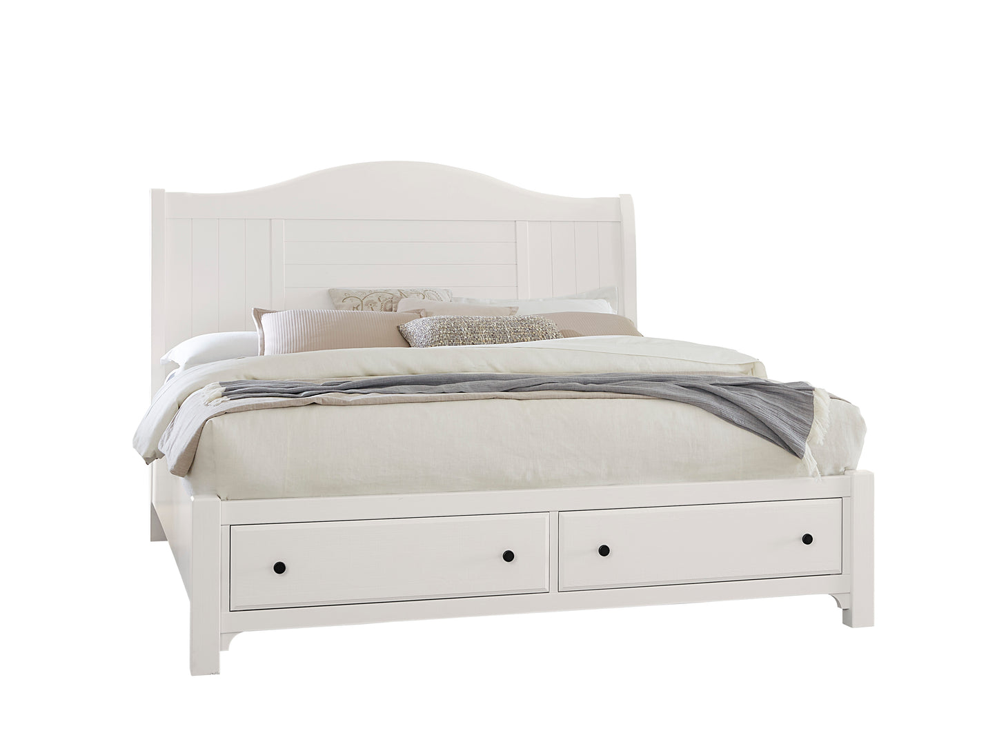 King Sleigh Bed w/ Storage Footboard