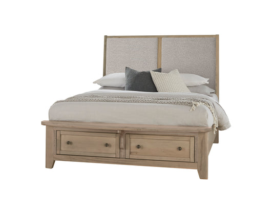 King Upholstered Bed with storage -Grey