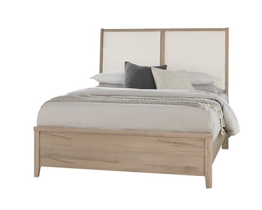 King Upholstered Bed-White