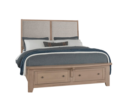 King Upholstered Bed with storage -Grey