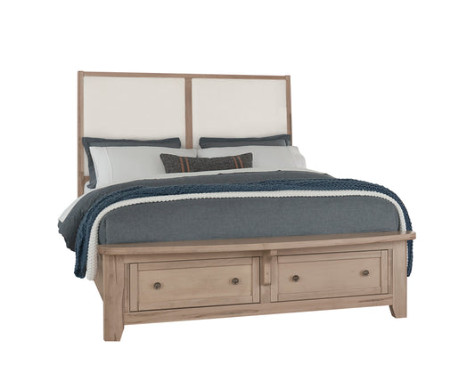 King Upholstered Bed with storage -White