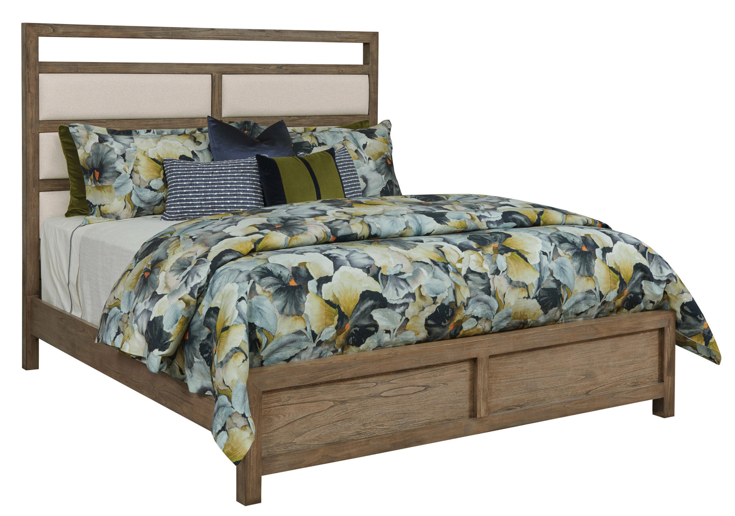 WYATT UPHOLSTERED QUEEN BED - COMPLETE