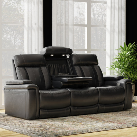 Parker Living Royce - Midnight Power Reclining Sofa with Drop Down Console