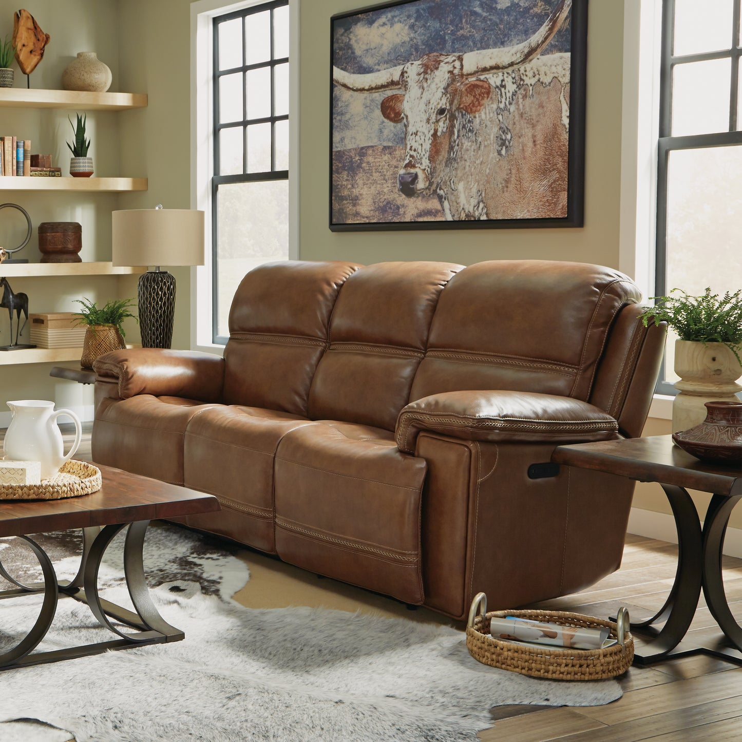 Fenwick Power Reclining Sofa with Power Headrests