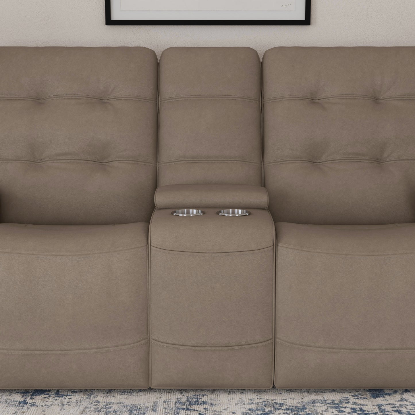 Iris Power Reclining Loveseat with Console & Power Headrests