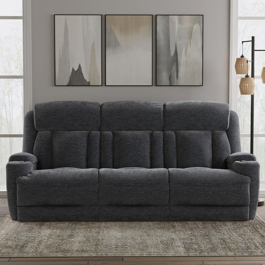 Parker Living Dalton - Lucky Charcoal Power Reclining Sofa with Drop Down Console