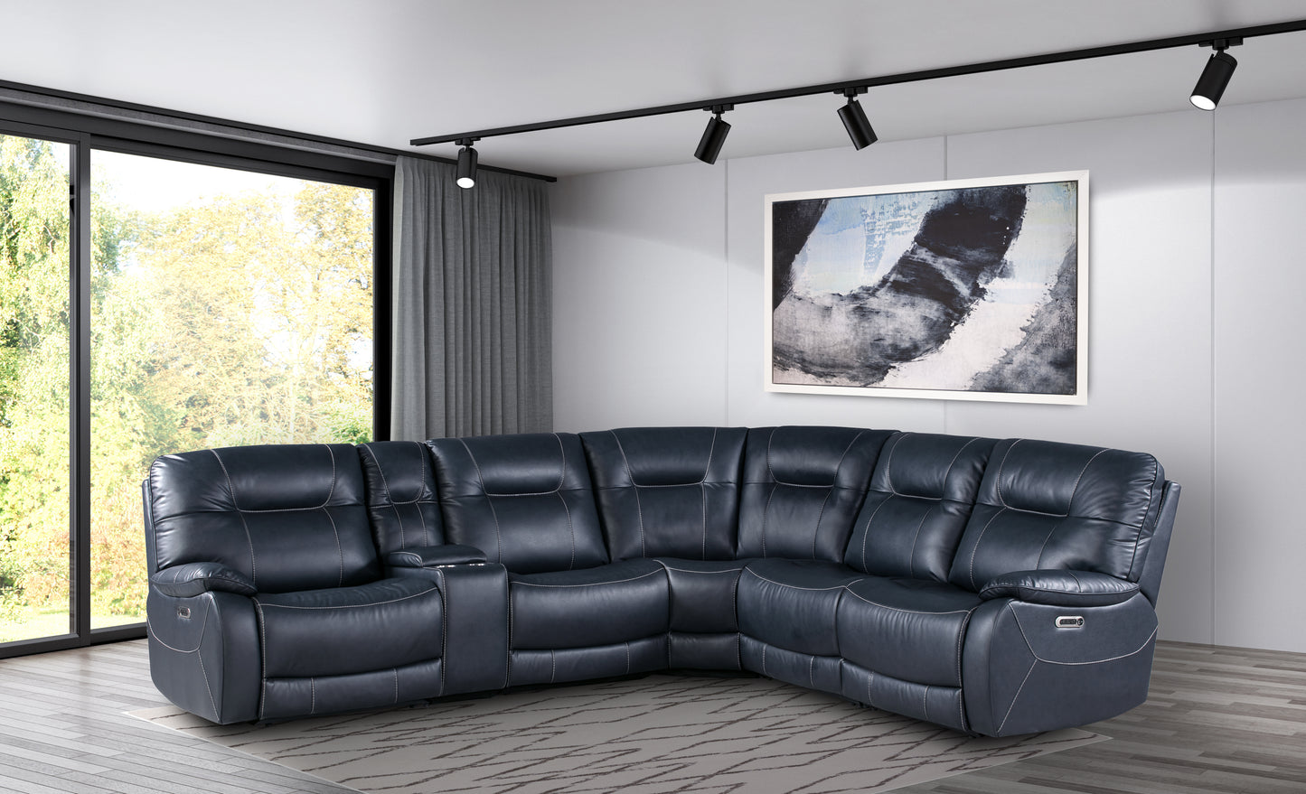 Parker Living Axel - Admiral 6 Modular Piece Power Reclining Sectional with Power Adjustable Headrests