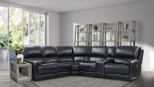 Parker Living Empire - Verona Blackberry 6 Piece Modular Power Reclining Sectional with Power Adjustable Headrests