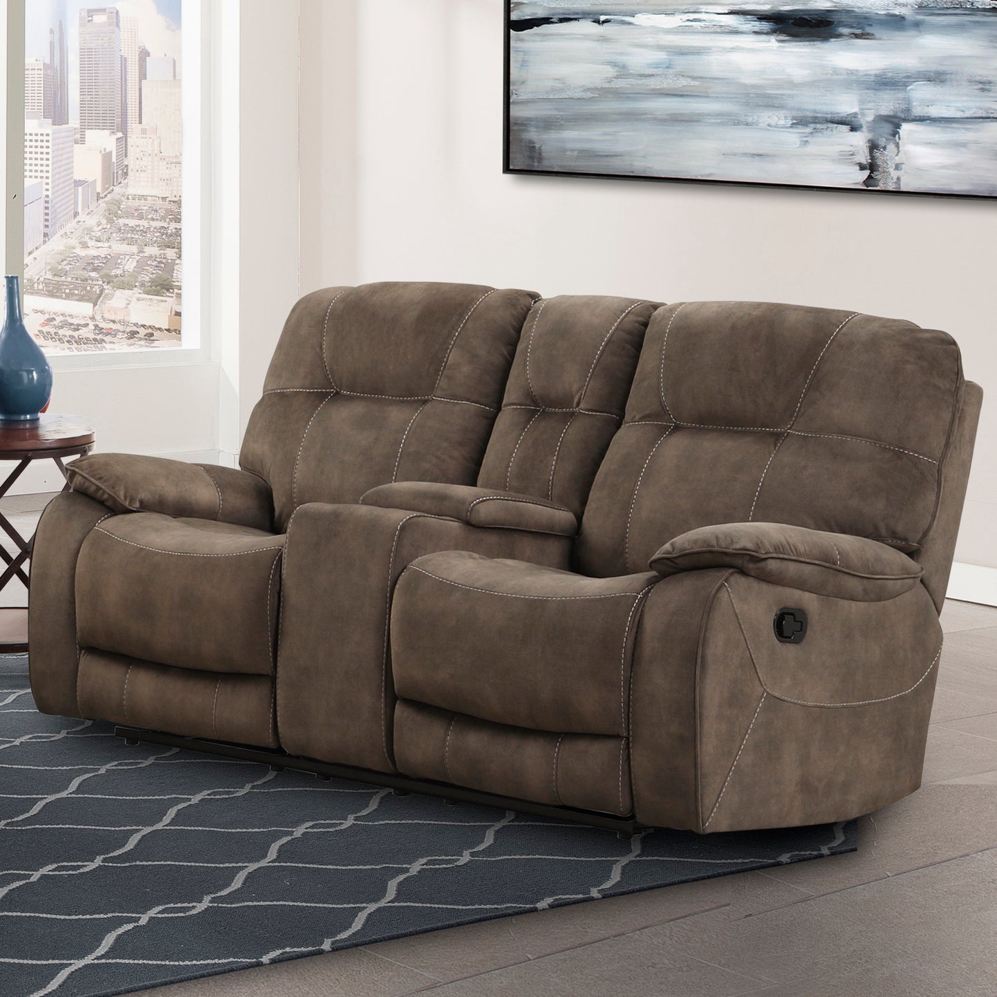 Parker Living Cooper - Shadow Brown Reclining Console Loveseat