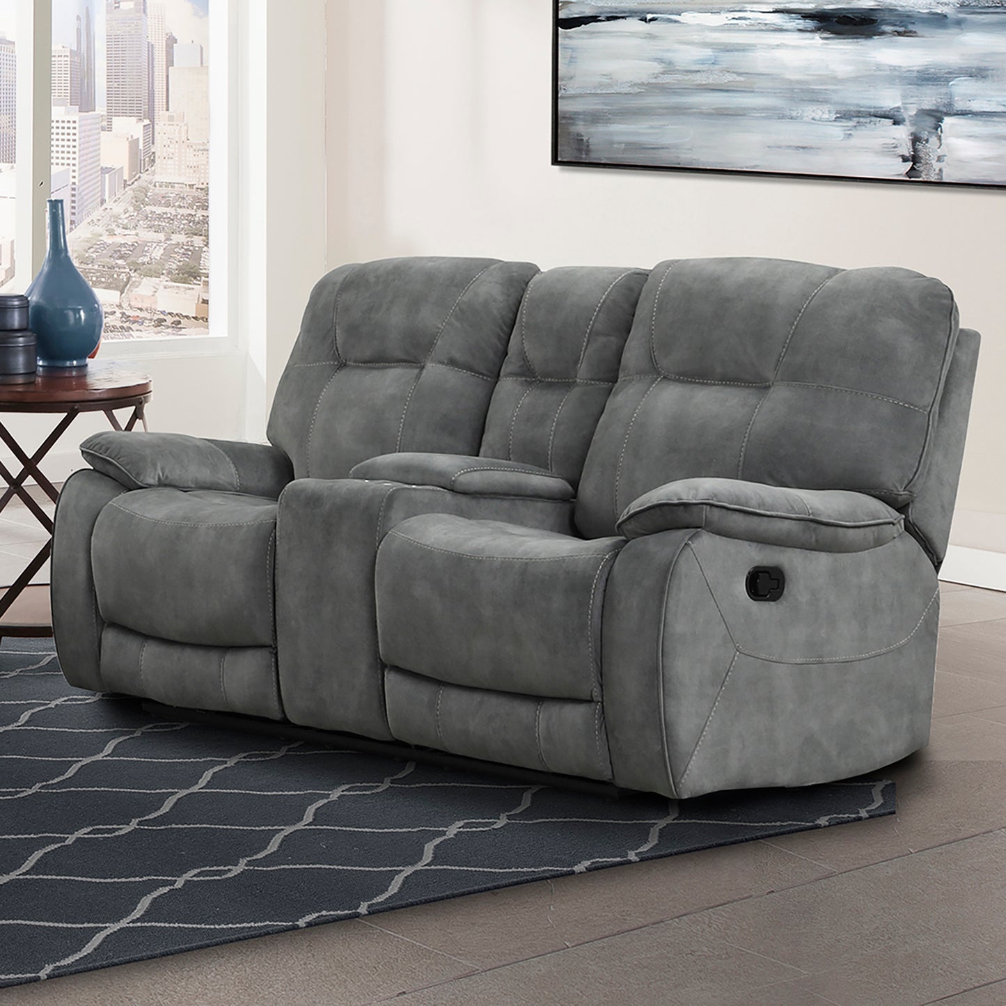 Parker Living Cooper - Shadow Grey Reclining Console Loveseat