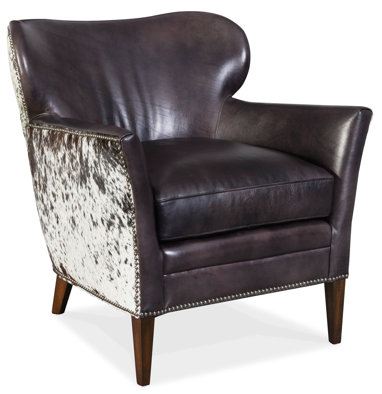 Kato Leather Club Chair with Salt Pepper HOH