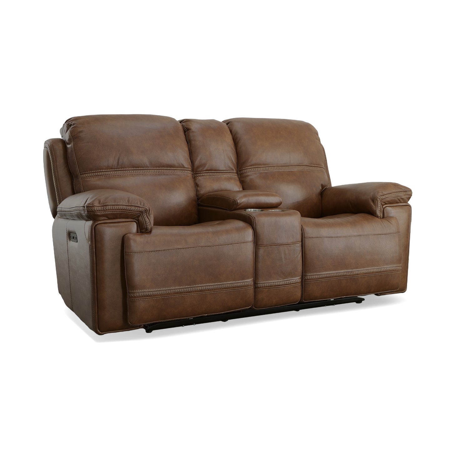 Fenwick Power Reclining Loveseat with Console & Power Headrests