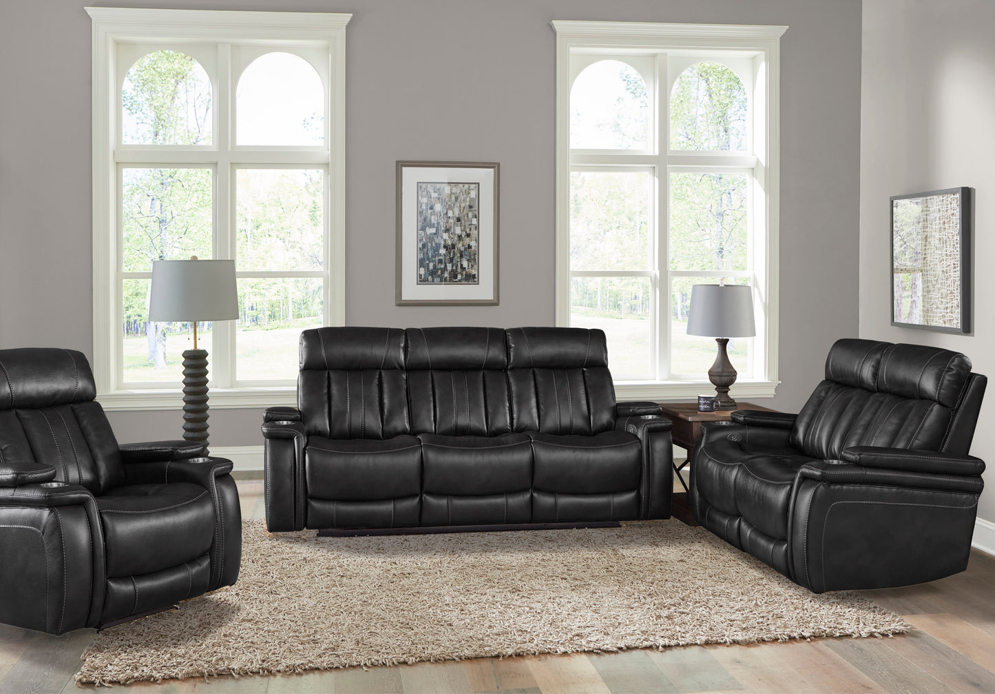 Parker Living Royce - Midnight Power Reclining Sofa Loveseat and Recliner