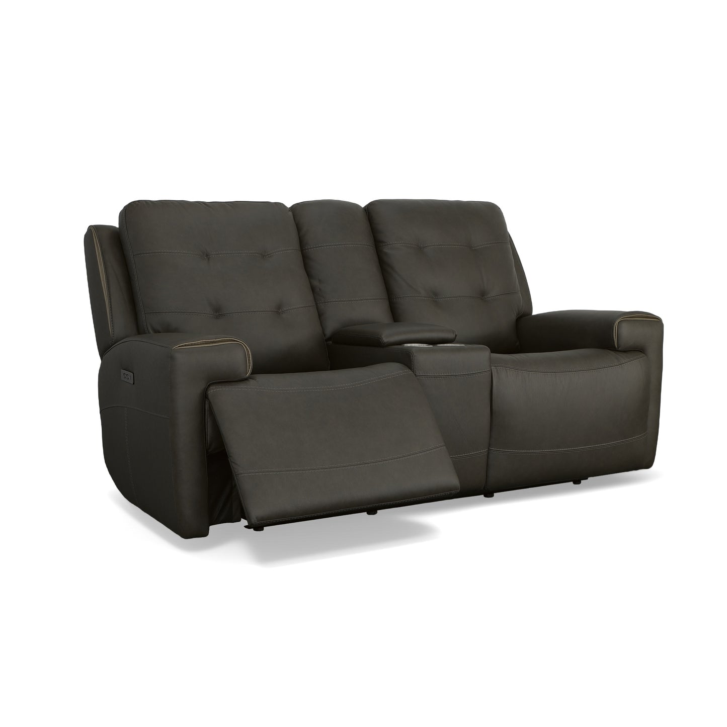 Iris Power Reclining Loveseat with Console & Power Headrests