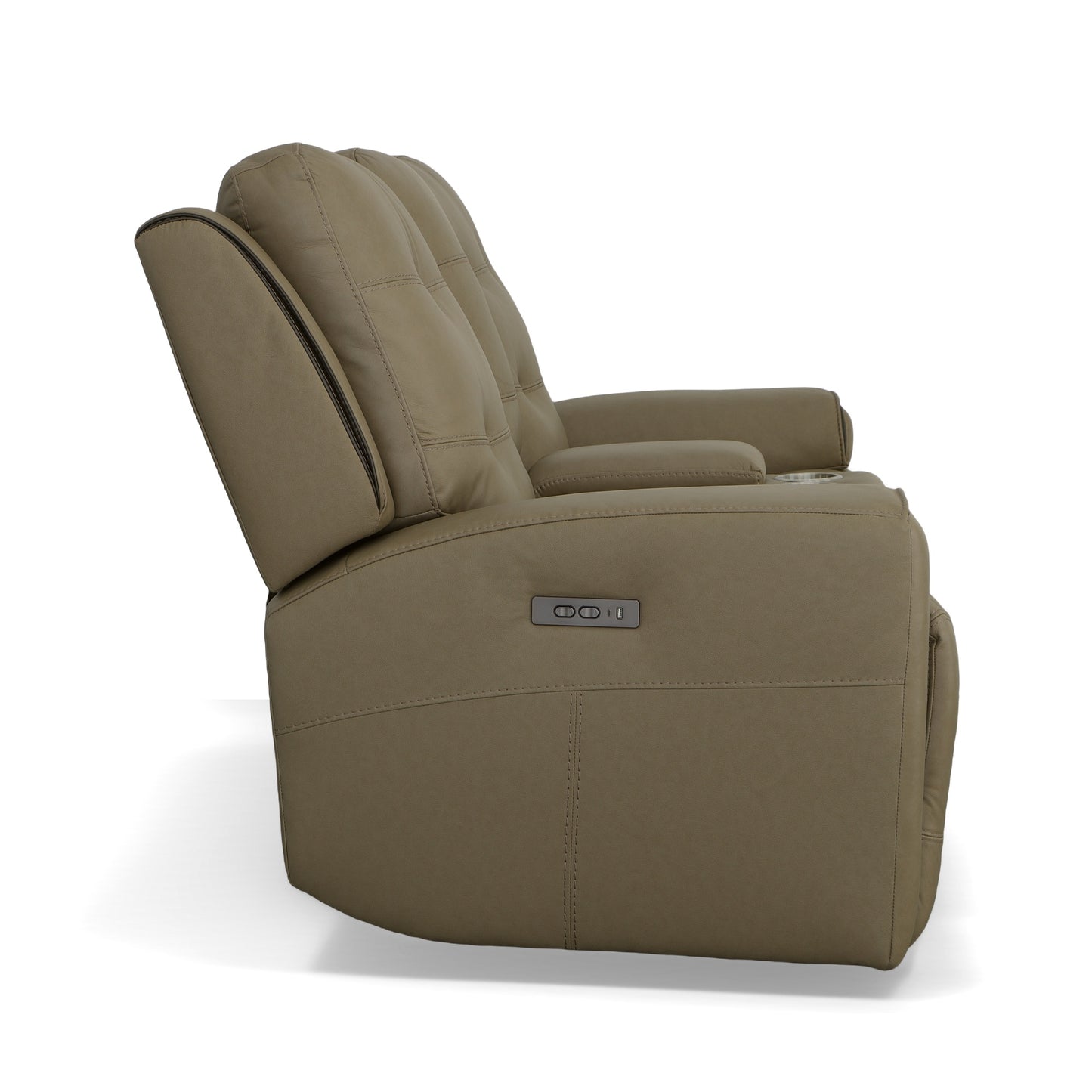 Iris Power Reclining Loveseat with Console & Power Headrests