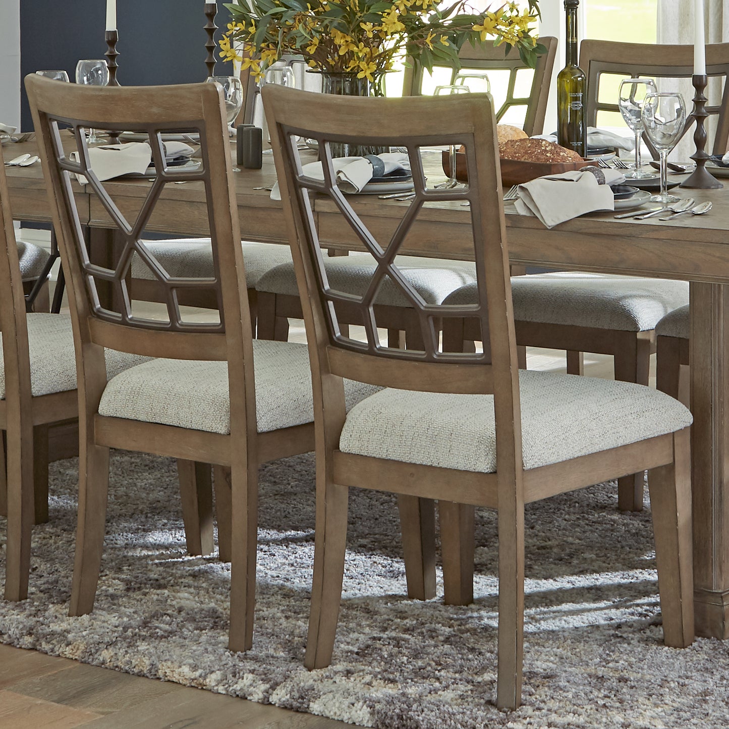 Parker House Sundance Dining - Sandstone Grid Dining Chair Two Pack