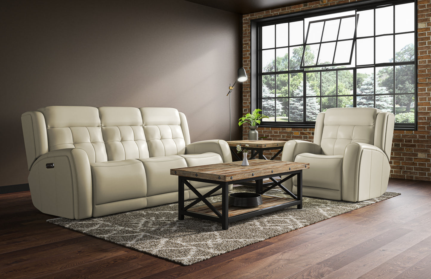 Grant Power Reclining Sofa with Power Headrests