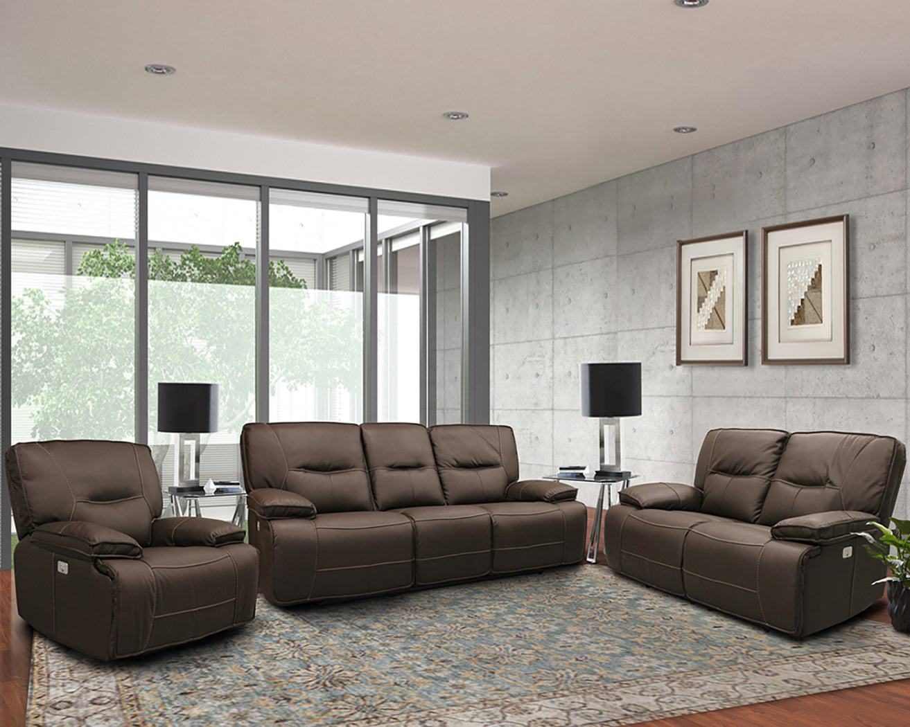 Parker Living Spartacus - Chocolate Power Reclining Sofa Loveseat and Recliner