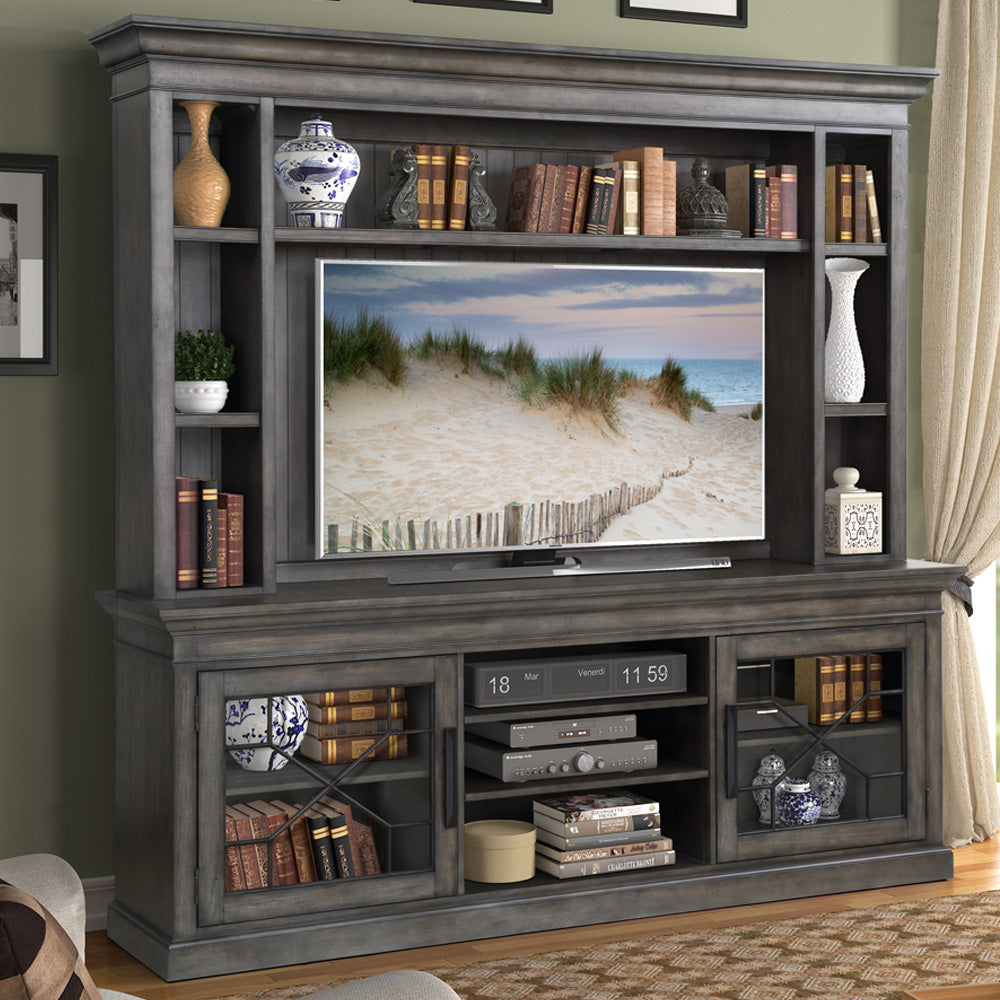 Parker House Sundance - Smokey Grey 92 In. Console with Hutch and Back Panel