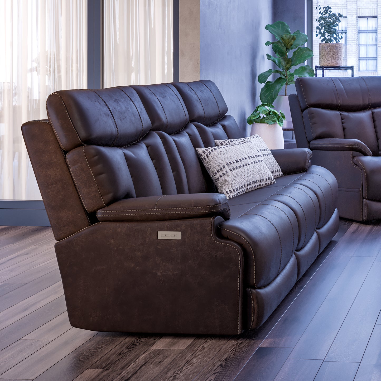 Clive Power Reclining Sofa with Power Headrests & Lumbar