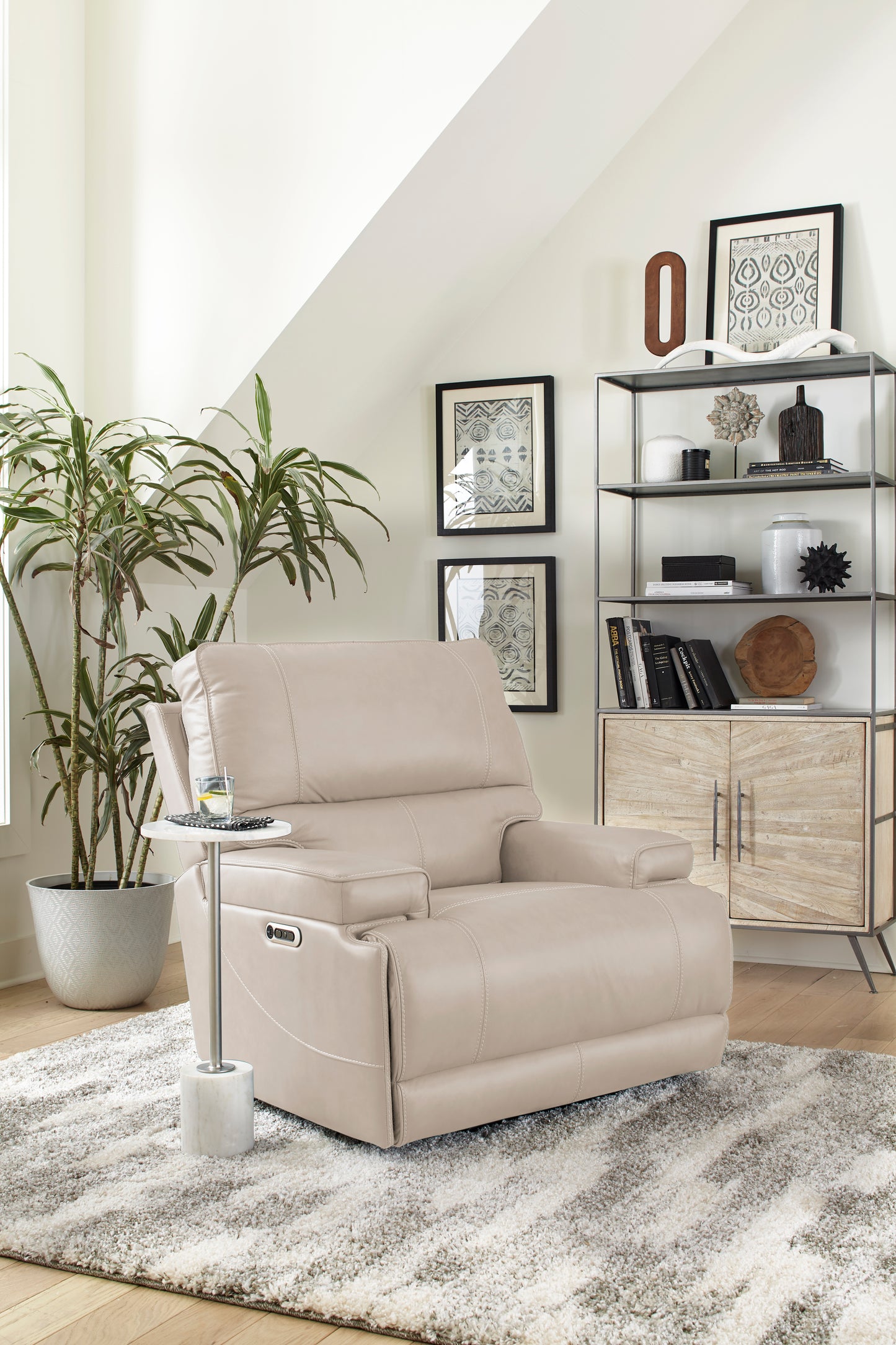 Parker Living Whitman - Verona Linen - Powered By Freemotion Cordless Power Recliner