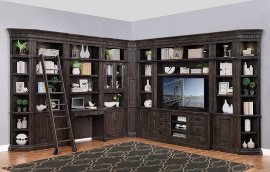 Parker House Washington Heights 12 Piece Modular Entertainment Library Wall