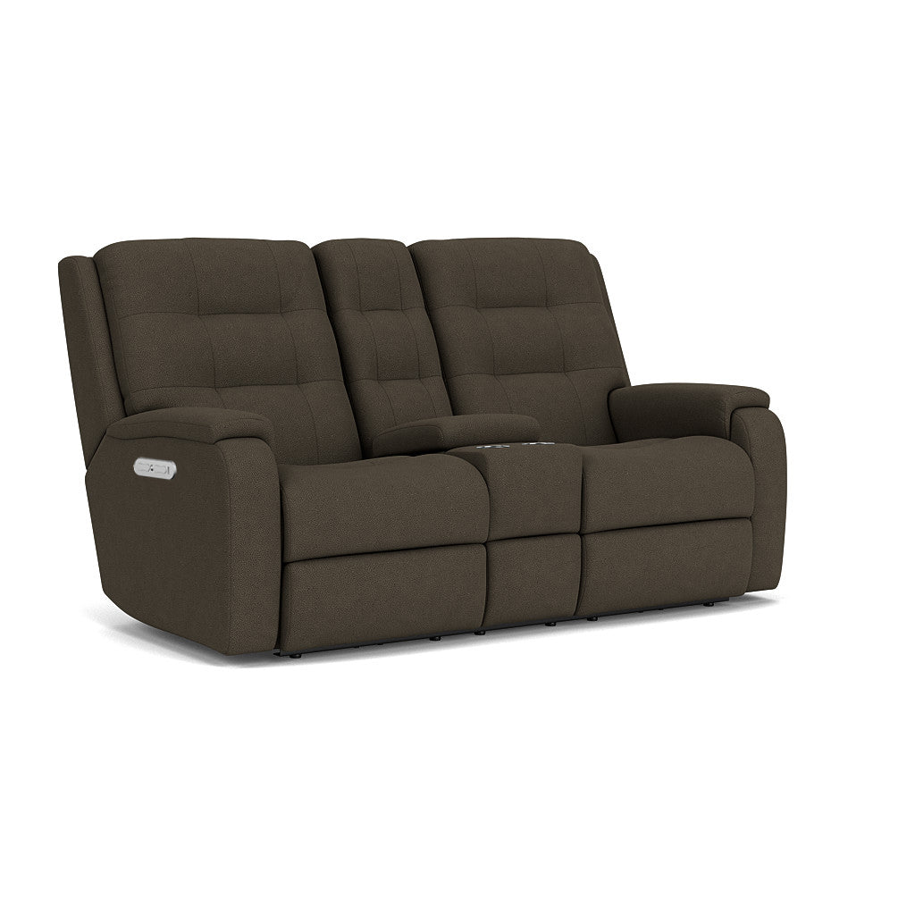 Arlo Power Reclining Loveseat with Console & Power Headrests