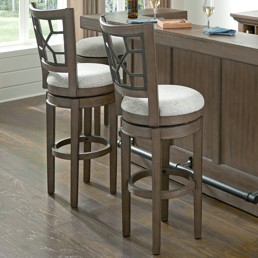 Parker House Sundance Dining - Sandstone Grid Back Swivel Bar Stool