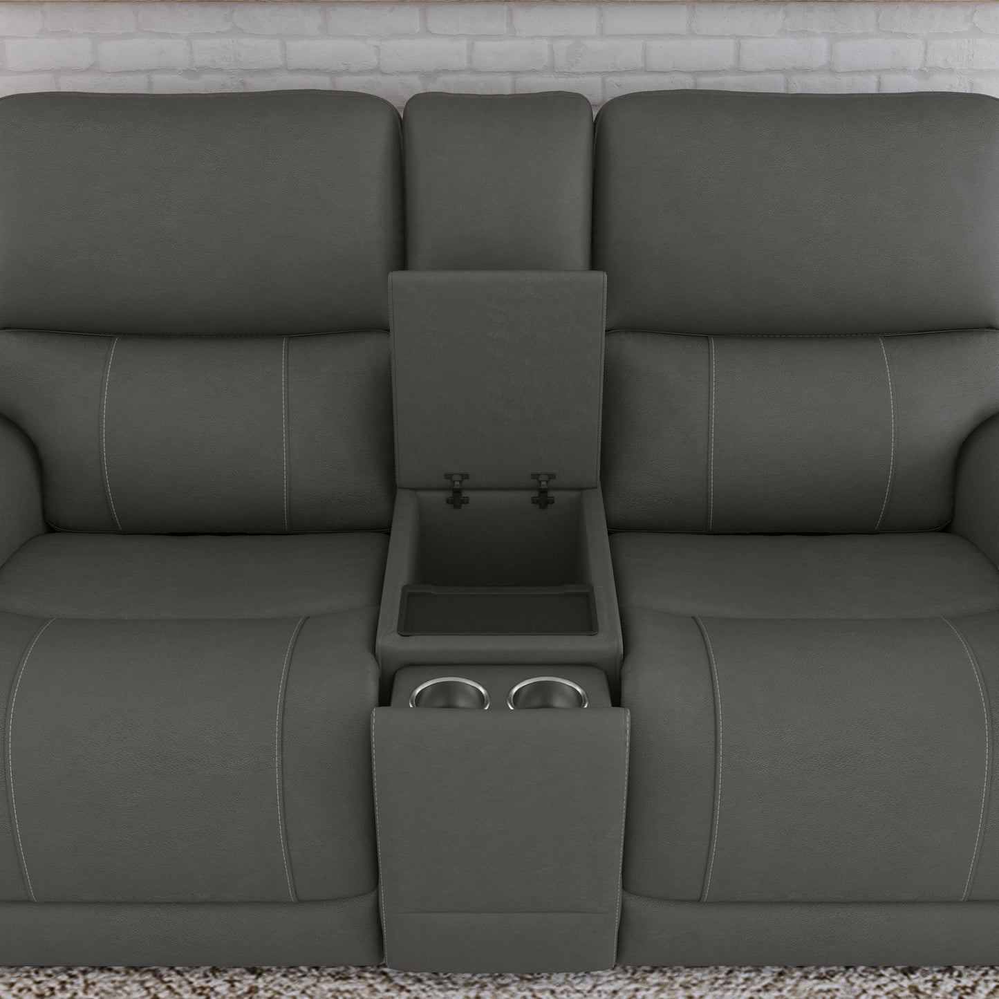 Carter Power Reclining Loveseat with Console & Power Headrests & Lumbar