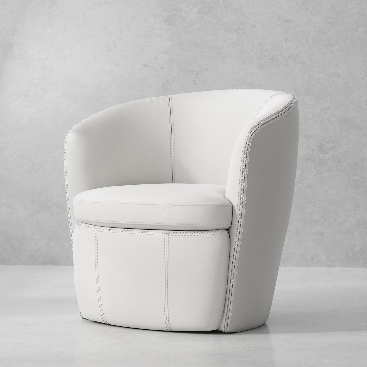 Parker Living Barolo - Snow 100% Italian Leather Swivel Club Chair