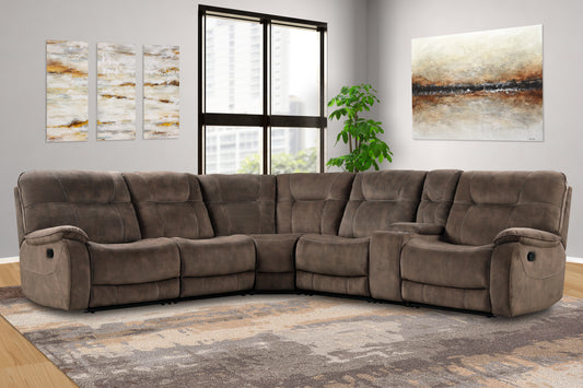 Parker Living Cooper - Shadow Brown 6 Piece Modular Manual Reclining Sectional